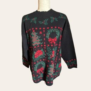 Vintage 90s 80s Oversized Christmas Sweater Size … - image 1